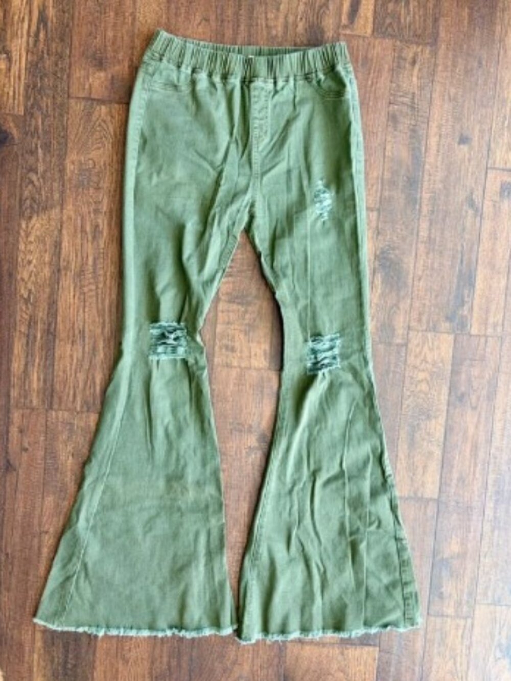 Olive Green Flared Women's Jeans
